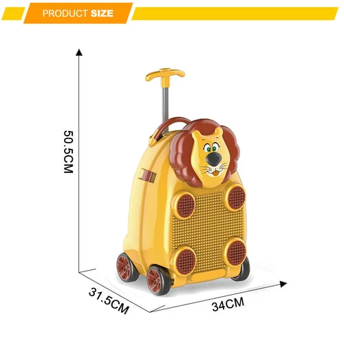 Lovely Animals Lion-Shaped Kids' Karaoke Travel Case and Building Block Toy