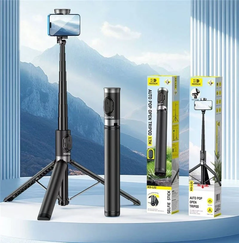 KOOSDA KS-L22 Auto Pop Open Tripod Selfie Stick