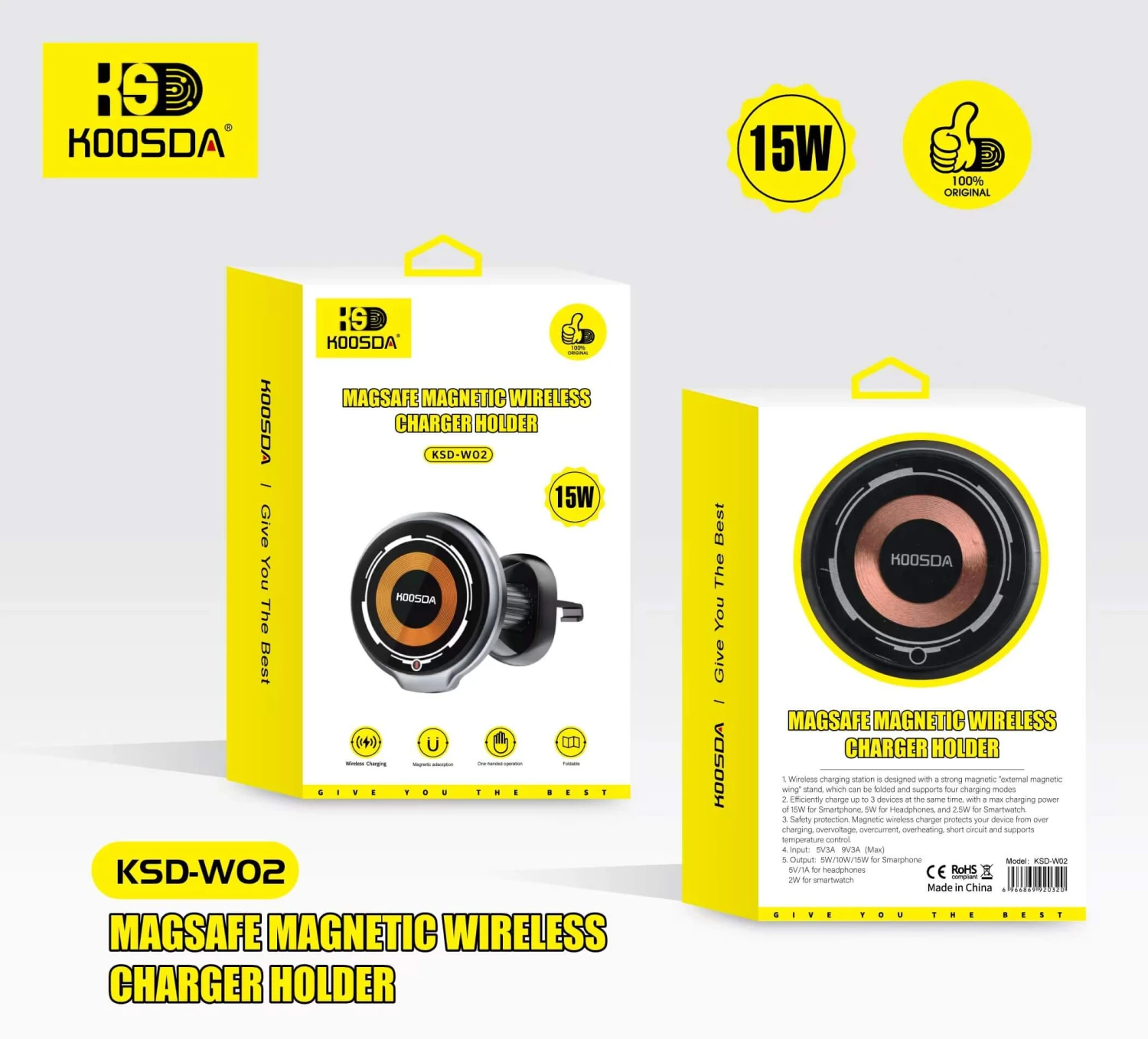 KOOSDA KSD-W02 Magsafe Magnetic Wireless Charger Holder